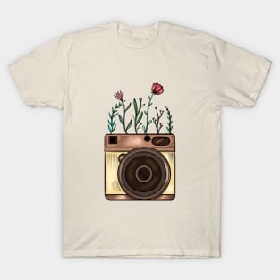 Pretty Flowery Camera T-Shirt